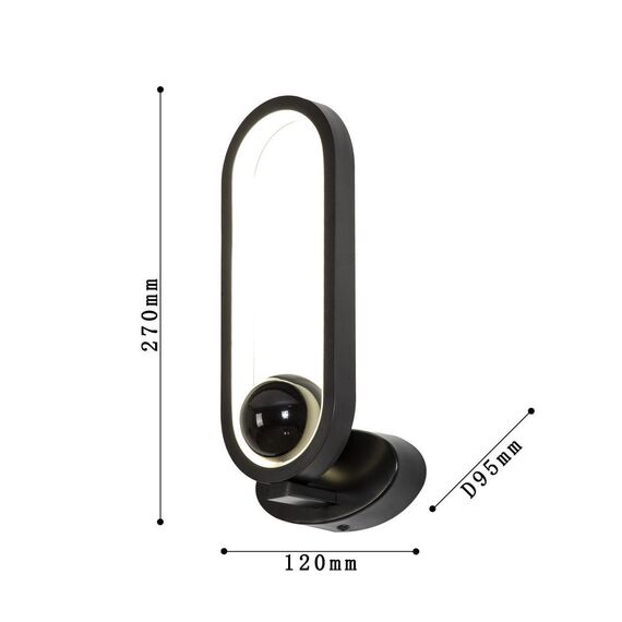 4220-1W, настенный светильник, D95xW120xH270, LEDx12W, 960LM, 4000K, included, изображение 3