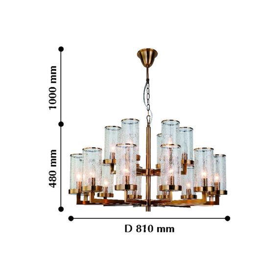 2060-18P, люстра подвесная, D810xH480/1480, 18xE14x40W, excluded, изображение 4