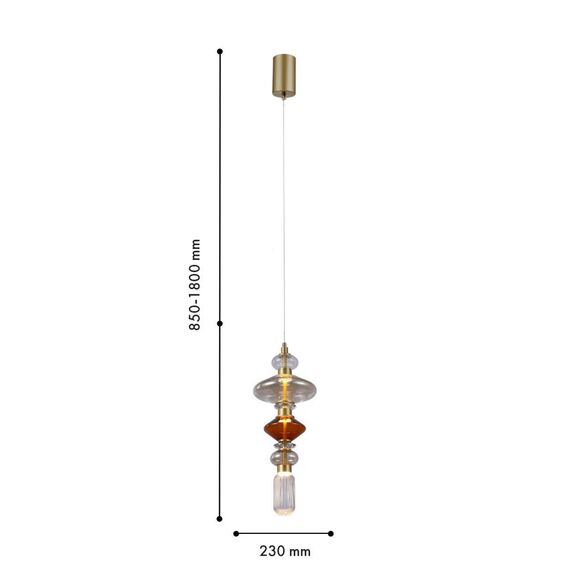 4237-1P, подвес, D230xH850/1800, LEDx12W, 1560LM, 4000K, included, изображение 2
