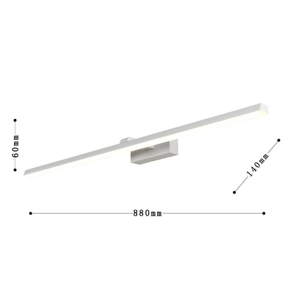 3044-3W, настенный светильник, D140xW880xH60, 1xLEDx16W, 1280LM, 4000K, IP44, included, изображение 3