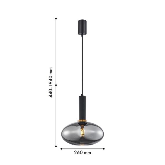 4359-1P, подвес, D260xH440/1940, 1xE27x40W, excluded, изображение 2