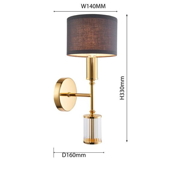 2609-1W, настенный светильник, D160xW140xH330, 1xE14x40W, excluded, изображение 3