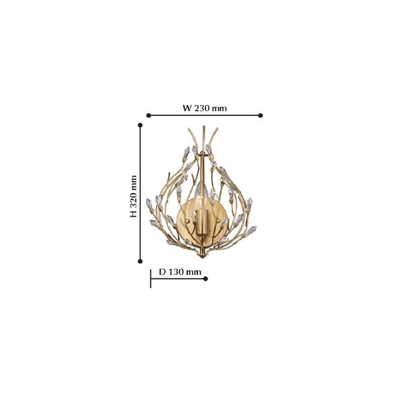 2020-1W, настенный светильник, D130xW230xH320, 1xE14x40W, excluded, изображение 2
