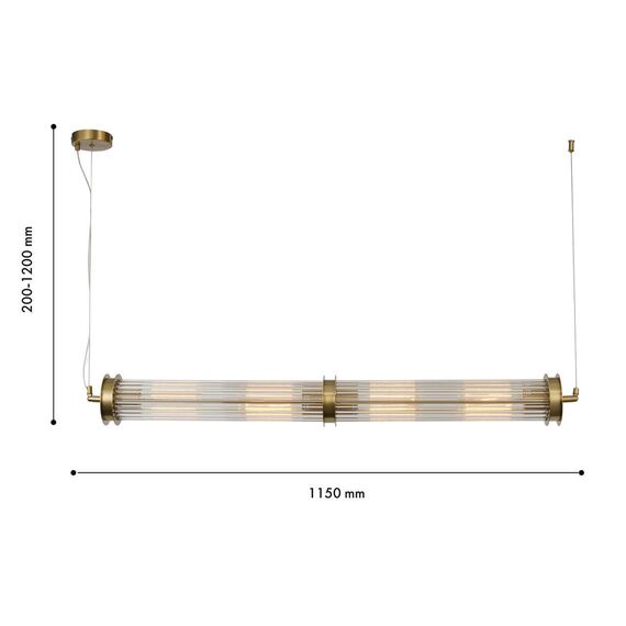 4092-4P, подвесная люстра, L1150xW120xH200/1200, 4xE27x60W, excluded, изображение 3