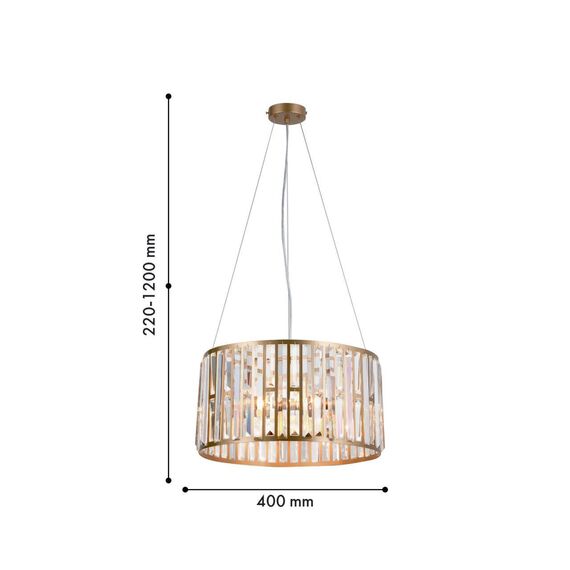 4483-5P, подвесная люстра, D400xH220/1200, 5xE14x60W, excluded, изображение 3