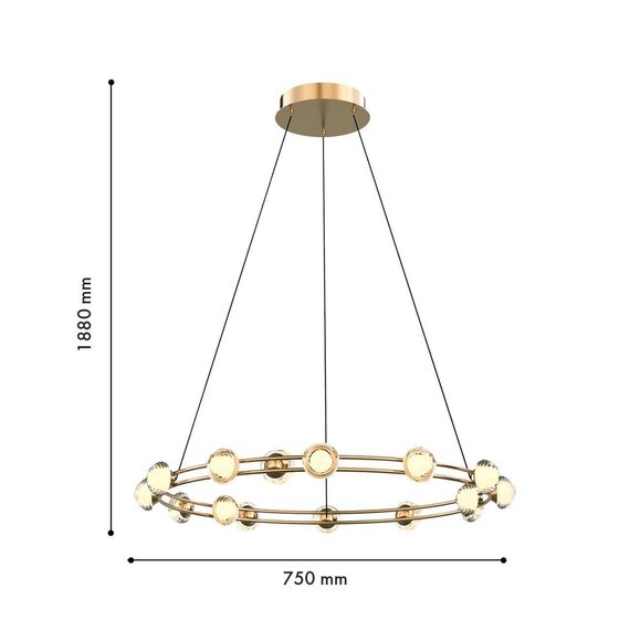 4382-15P, подвесная люстра, D750xH1880, 15xLEDx3.6W, 3850LM, 4000K, CRI>90, included, изображение 3