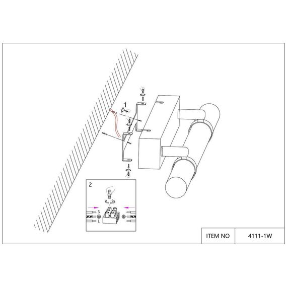 4111-1W, настенный светильник, D90xW700xH80, LEDx22W, 450LM, 4000K, included, изображение 5