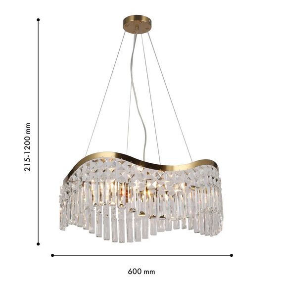 4135-8P, подвесная люстра, D600xH215/1200, 8xE14x60W, excluded, изображение 3