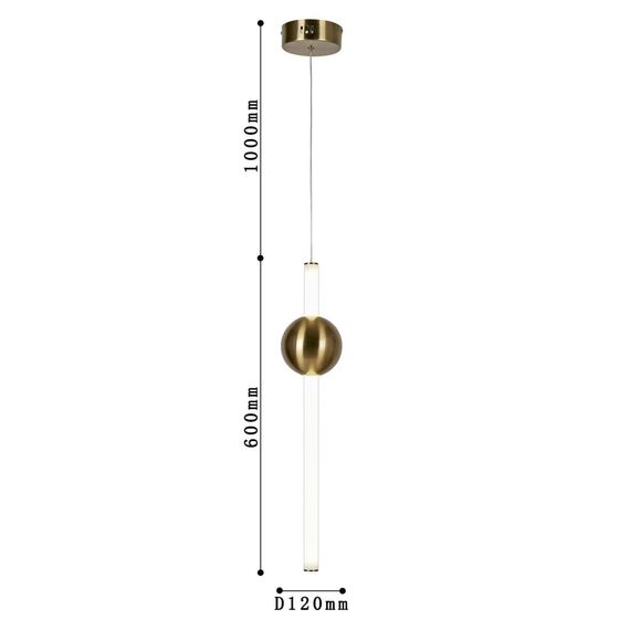 2642-1P, подвес, D120xH600/1600, 1xLEDx19W, 1520LM, 3000K, included, изображение 4