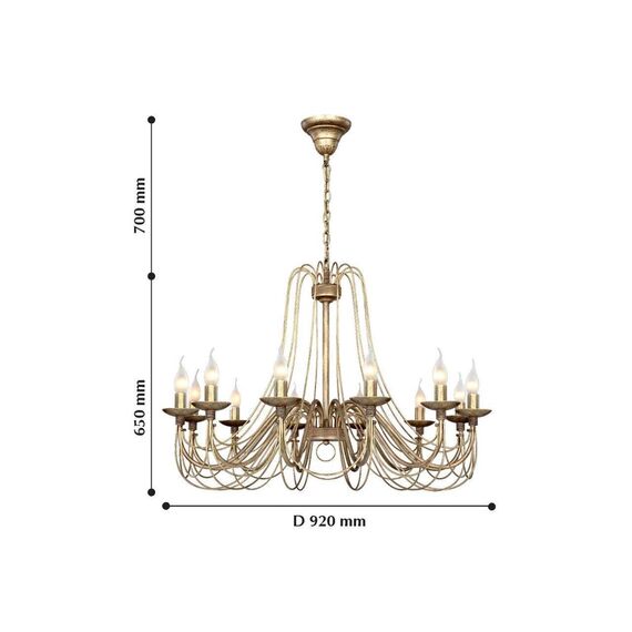 2163-12P, люстра подвесная, D920xH650/1350, 12xE14x40W, excluded, изображение 6