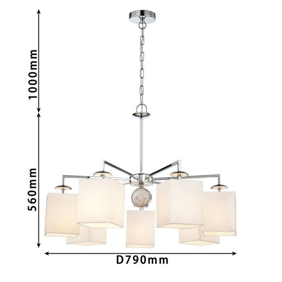 2821-7P, подвесная люстра, D790xH455/1520(H560/1625), 7xE14x40W, excluded, изображение 8