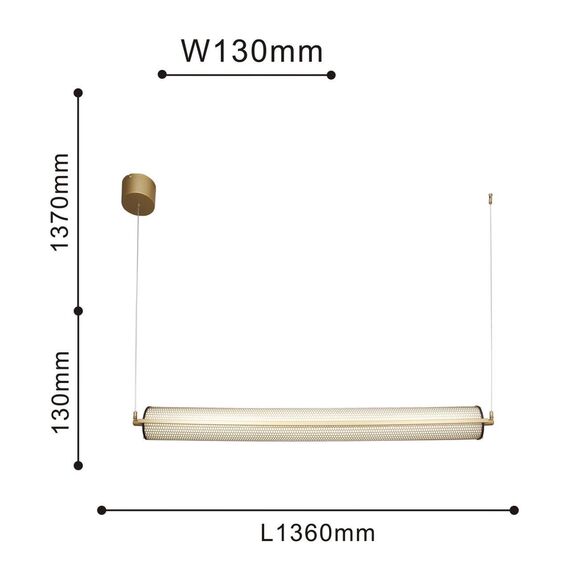 4190-1P, подвес, D130xH1400/2700 + L1360xW130xH300/1500, LEDx33W, 2805LM, 4000K, included, изображение 5