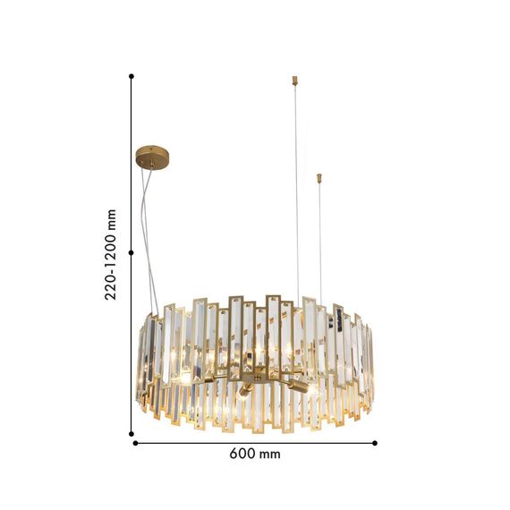 4484-6P, подвесная люстра, D600xH220/1200, 6xE14x60W, excluded, изображение 3