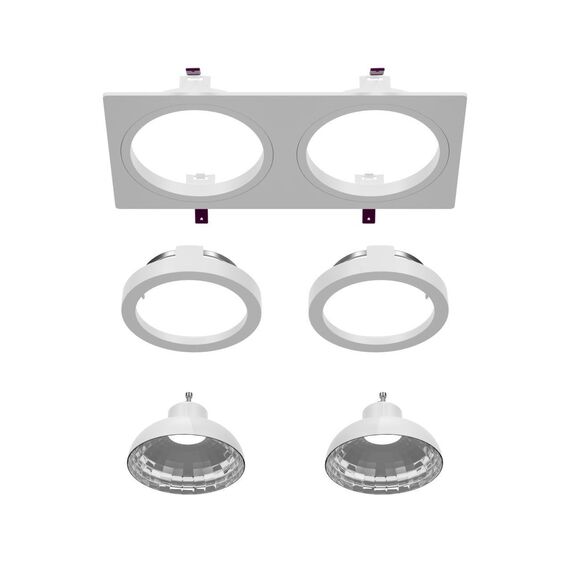 4647-2C, врезной светильник, L172xW92xH28, cutout:L150xW75, 2xGU10x35W, IP20, excluded, изображение 4