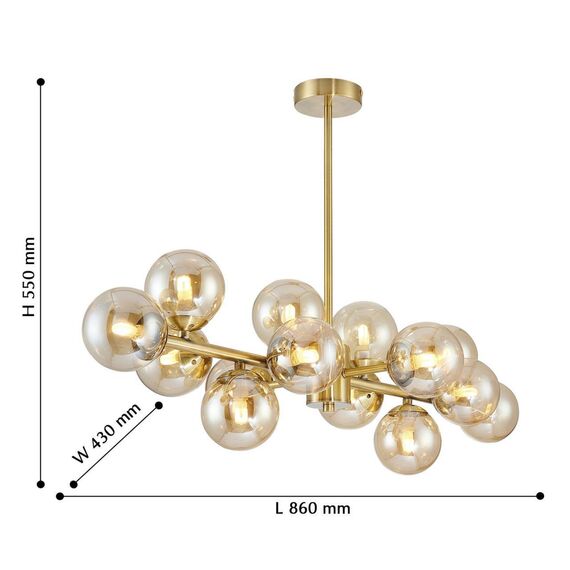 2649-14P, подвесная люстра, L860xW430xH370/550, 14xG9x28W, excluded, изображение 3