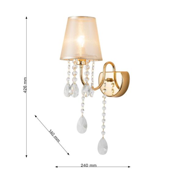 2868-1W, настенный светильник, D240xW140xH455, 1xE14x40W, excluded, изображение 3