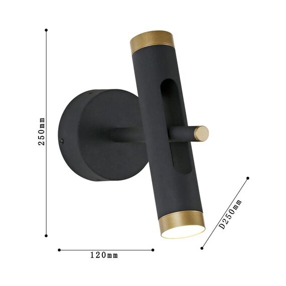 2324-2W, настенный светильник, D250xW120xH250, 2xLEDx3W, 480LM, 4000K included, изображение 3