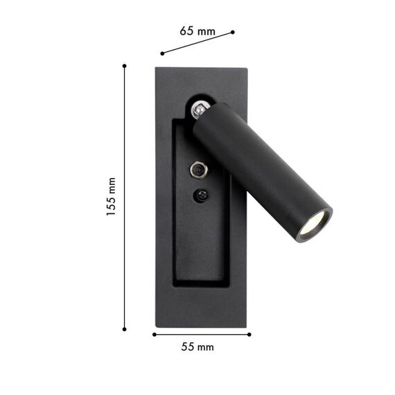 4494-1W, настенный светильник, D65xW55xH155, LEDx3W, 200LM, 4000K, included, switch, изображение 2
