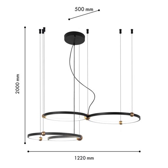 4569-4P, подвесная люстра, L1220xW500xH2000, LEDx70W, 4500LM, 4000K, included, изображение 3