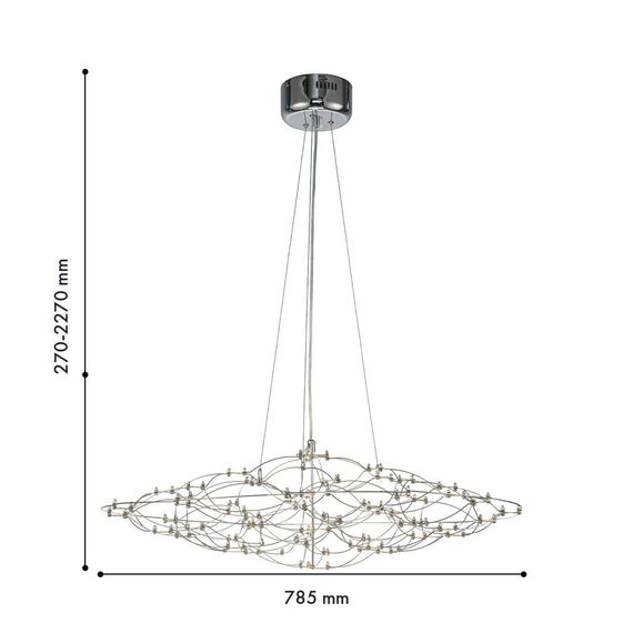 4305-8P, подвесная люстра, D785xH270/2270, LEDx46W, 5580LM, 3000K/4500K/6000K, included, remote control, изображение 3