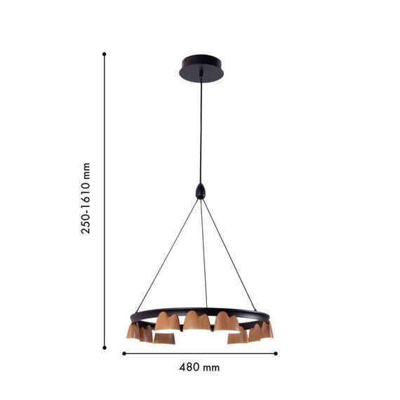 4266-9P, подвесная люстра, D480xH250/1610, LEDx40W, 1720LM, 4000K, included, изображение 3