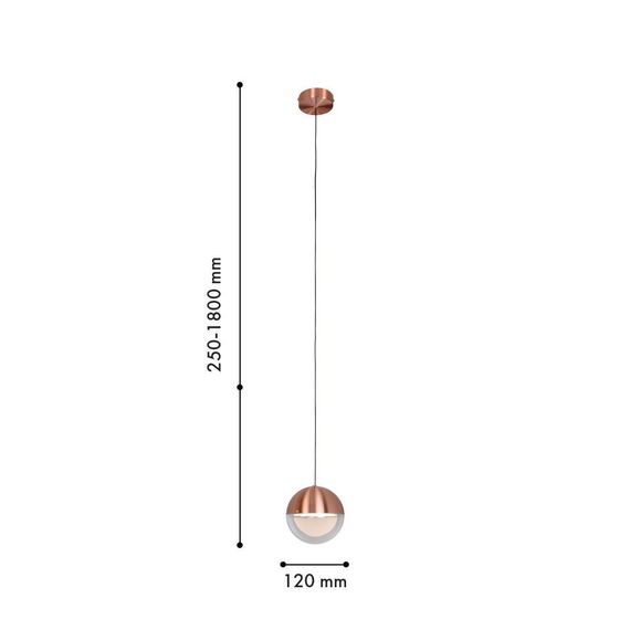 4371-1P, подвес, D120xH250/1800, LEDx5W, 350LM, 4000K, CRI>90, included, изображение 2