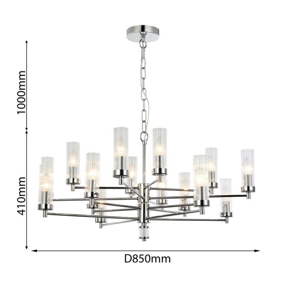 2672-16P, подвесная люстра, D850xH410/1410, 16xE14x40W, excluded, изображение 3