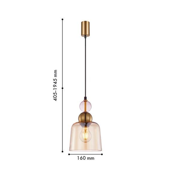 4341-1P, подвес, D160xH445/1945, 1xE27x40W, excluded, изображение 2