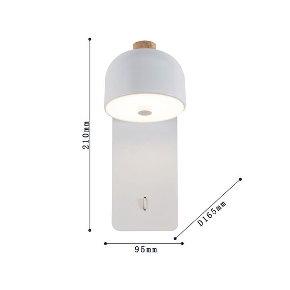 2834-1W, настенный светильник, D165xW95xH210, LEDx5W, 400LM, 3000K, included, switch, изображение 3