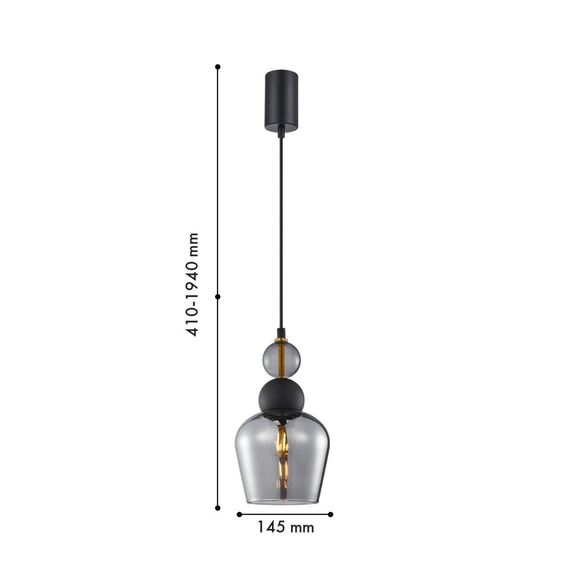 4340-1P, подвес, D145xH440/1940, 1xE27x40W, excluded, изображение 2
