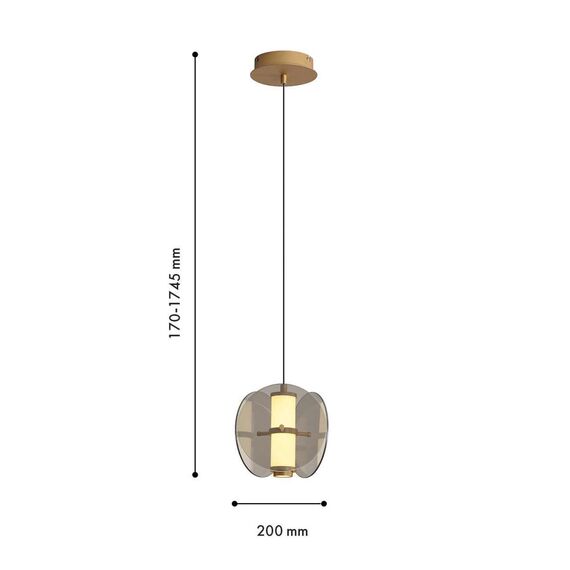 4625-1P, подвес, D200xH210/1745, LEDx10W, 490LM, 3000K, included, изображение 2