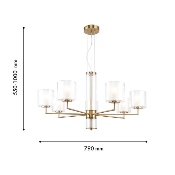 4086-7P, подвесная люстра, D790xH550/1000, 7xE14x40W, excluded, изображение 3