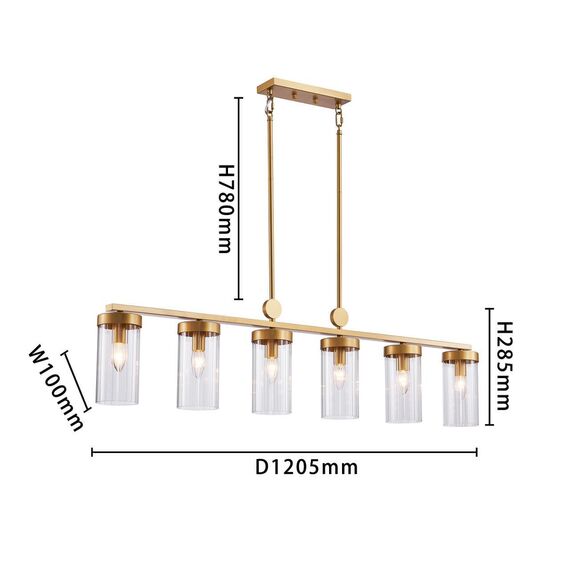 3099-6U, подвесная люстра, L1205xW105xH550/1170, 6xE14x40W, excluded, изображение 3