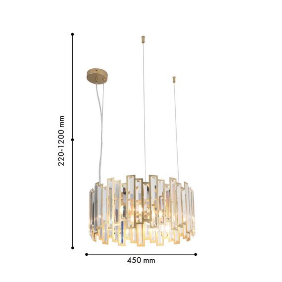 4484-4P, подвесная люстра, D450xH220/1200, 4xE14x60W, excluded, изображение 3
