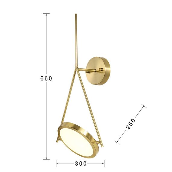 2776-1W, настенный светильник, D300xW260xH660, LEDx12W, 960LM, 3000K, included, изображение 3