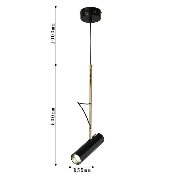 2107-1P, подвес, D55xH500/1500, 1xLEDx5W, 400LM, 3000K, included, изображение 3