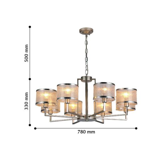2487-8P, люстра, D780xH330/830, 8xE14x40W, excluded, изображение 3