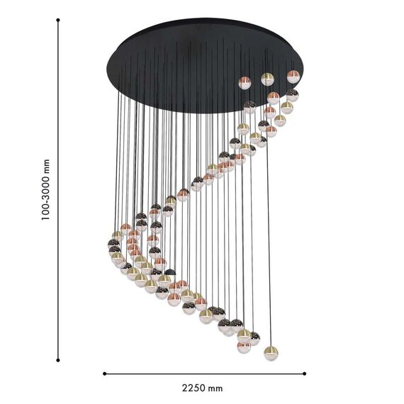 4371-28P, подвесная люстра, L2550xW1550xH3000, LEDx440W, 30800LM, 4000K, included, изображение 2