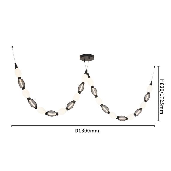 4560-2PC, подвесная/потолочная люстра, D200xH1780/2780 + D640xH890/1775 + D1800xH820/1725, 2xLEDx18W, 1630LM, 4000K, included, изображение 9