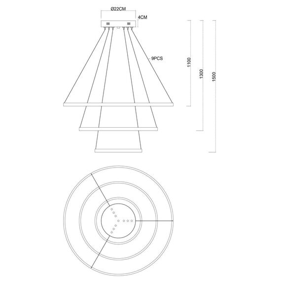4591-220-9BL, потолочная чаша, D220xH40, цвет черный, изображение 5