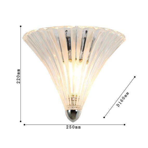 1696-1W, настенный светильник, D160xW250xH220, 1xE14x40W, excluded, изображение 3