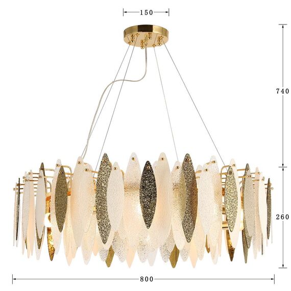 2754-10P, подвесная люстра, D800xH260/1000, 10xE14x40W, excluded, изображение 3