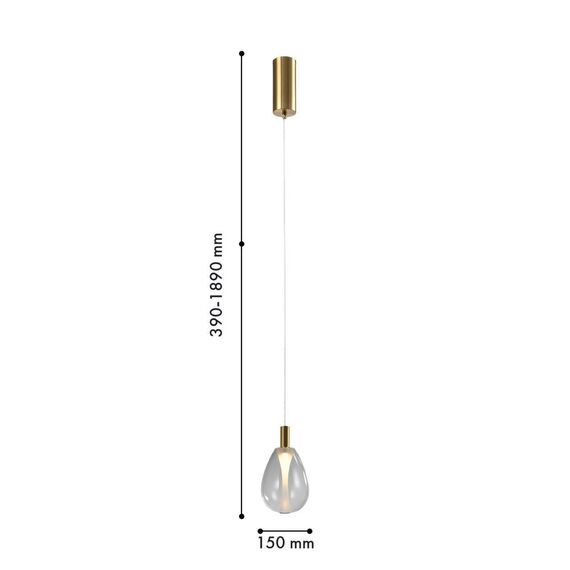 4257-1P, подвес, D150xH390/1890, LEDx4.3W, 520LM, 4000K, included, изображение 2