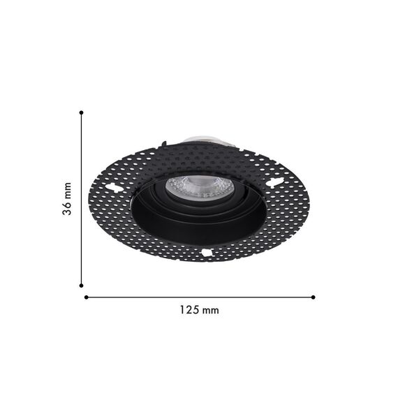 4535-1C, врезной светильник под штукатурку, D125xH36, cutout:D80, 1xGU10x35W, IP20, excluded, изображение 2