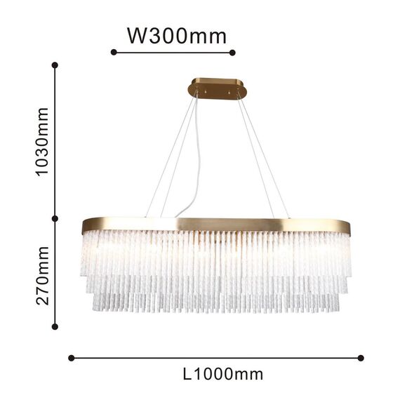4189-14P, подвесная люстра, L1000xW300xH350/1300, 14xG9x40W, excluded, изображение 3