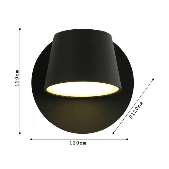 1854-1W, настенный светильник, D120xW120xH120, 1xLEDx6W, 480LM, 3000K, included, изображение 3