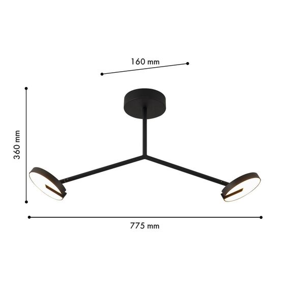 4401-2C, потолочная люстра, L775xW160xH360, 2xLEDx12W, 2100LM, 3000K, IP20, included, изображение 2