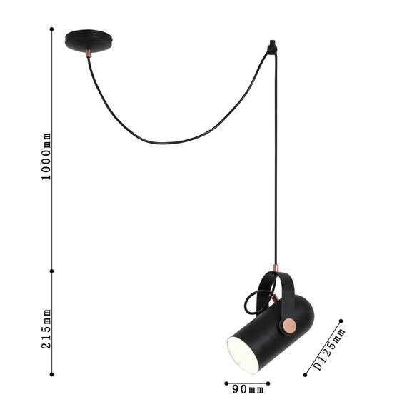 2007-1P, подвес, L125xW90xH215/1215, 1xE14x40W, excluded, изображение 3