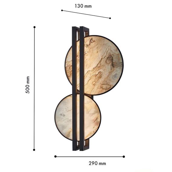 4593-2W, настенный светильник, D130xW290xH500, LEDx24W, 336LM, 4000K, CRI>90, included, изображение 2