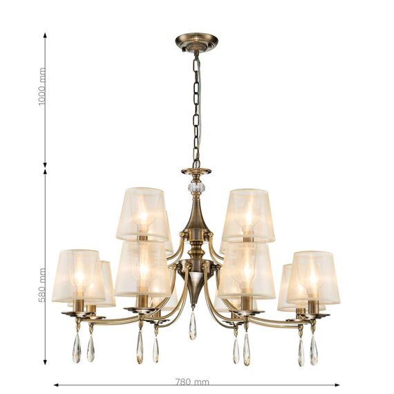 2639-12P, подвесная люстра, D780xH580/1580, 12xE14x40W, excluded, изображение 3